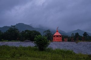 A shine dedicated to Swami Laxmanananda sits within a walled area in Kandhamal, India. His murder triggered three months of violence against the minority Christian population in the area. Kandhamal, Odisha, India. 2018. Photo: John Fredricks